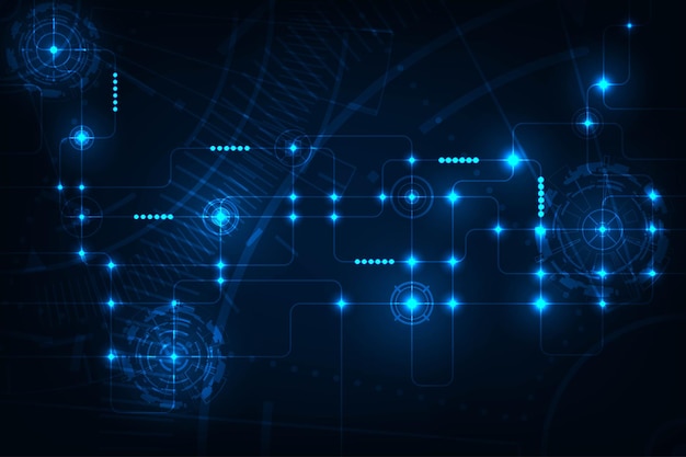vector abstract line circuit with tech circle technology background hitech commucation concept background