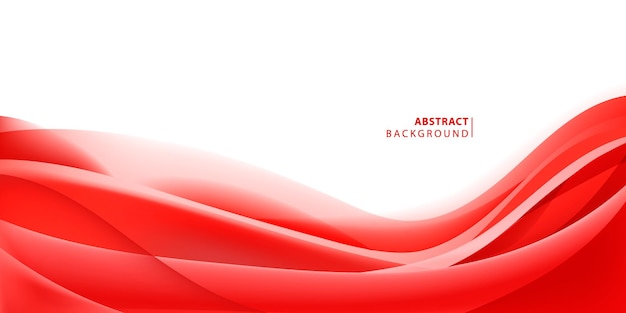 Vector abstract red wavy background Curve flow motion