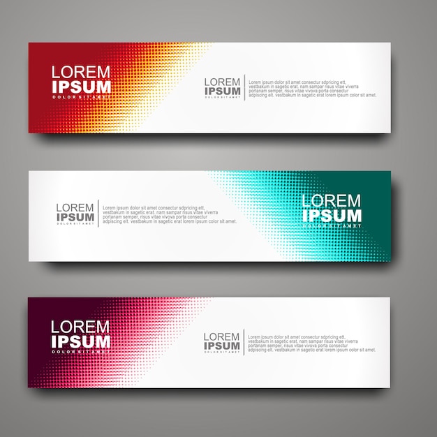 Vector abstract web banner design template with halftone pattern