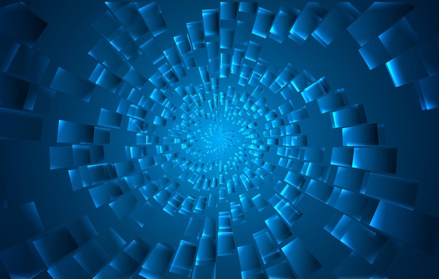 Vector background. Vortex of rectangles and bright highlights