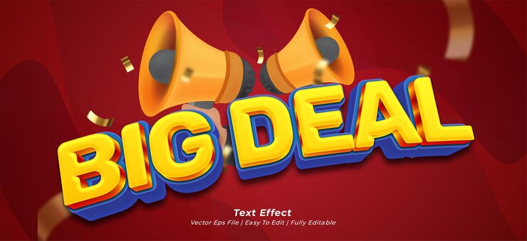 Vector vector banner big deal text style effect
