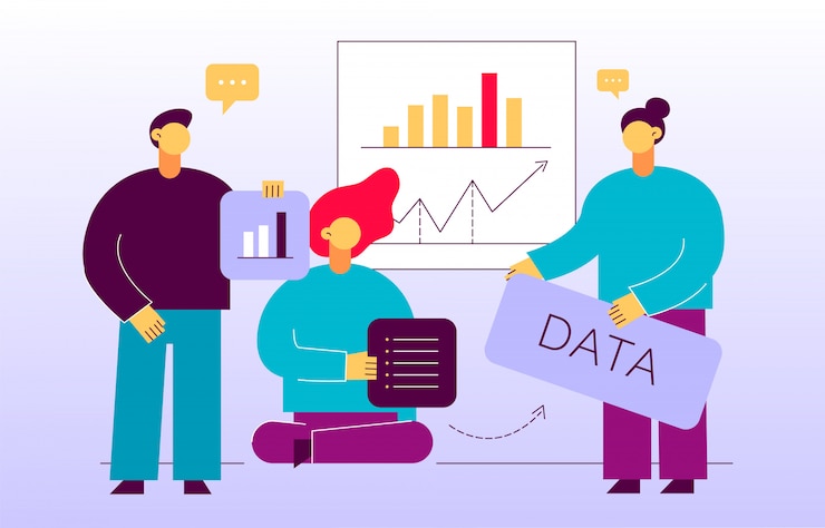 Vector vector big data web page banner concept