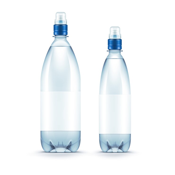 Vector vector blank plastic blue water bottle isolated