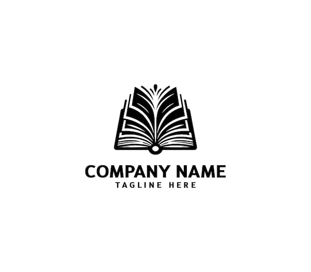 Vector book education logo design Creative black open book logo Book sign icon Reading book logo
