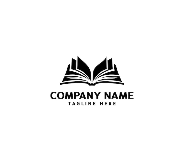 Vector book education logo design Creative black open book logo Book sign icon Reading book logo