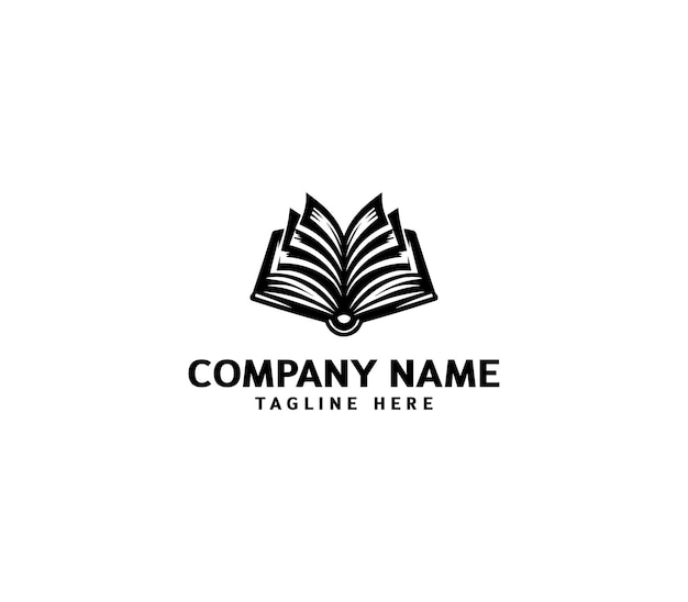 Vector book education logo design Creative black open book logo Book sign icon Reading book logo