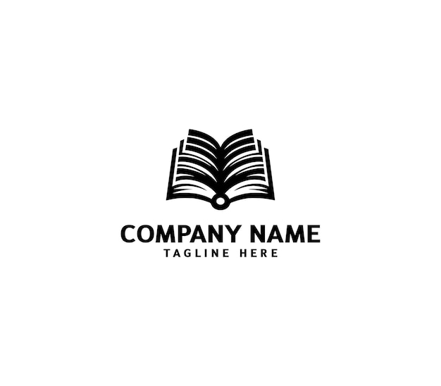Vector book education logo design Creative black open book logo Book sign icon Reading book logo