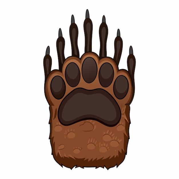 Vector Brown Bear Paw Cartoon Illustration isolated on white background 21