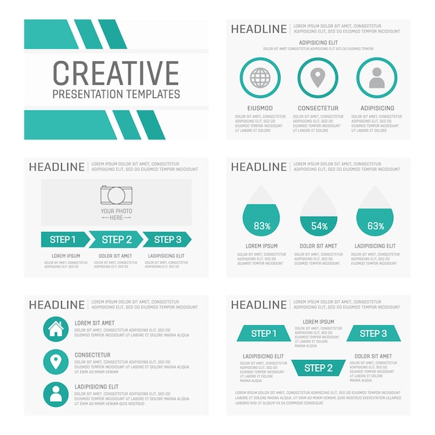 Vector business presentation template slides background design