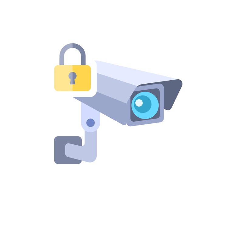 vector cctv camera icon in flat design