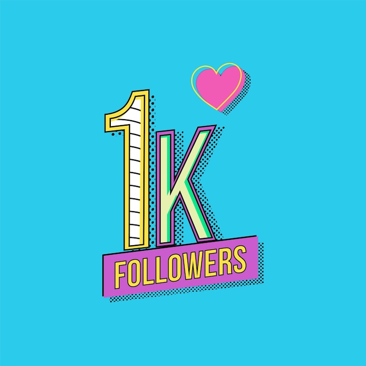 Vector vector celebrating a thousand followers. commemorative post with modern design
