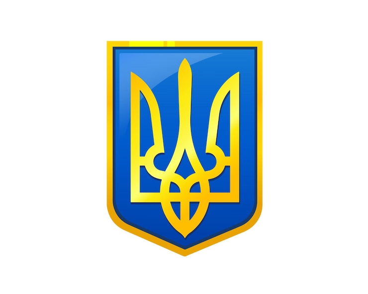 Vector vector coat of arms of ukraine isolated on white background