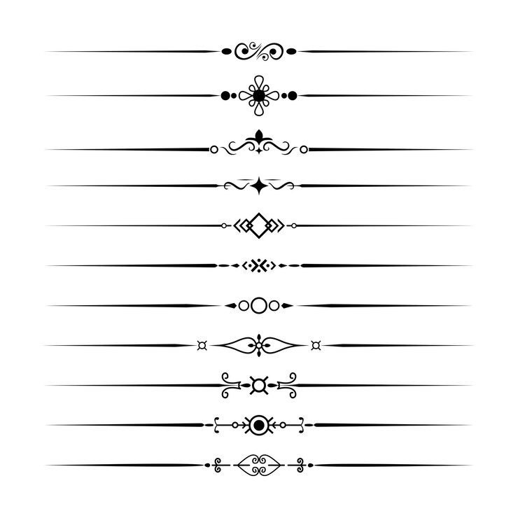 vector collection black dividers decorative