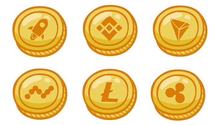 Vector vector collection of cryptocurrency coins