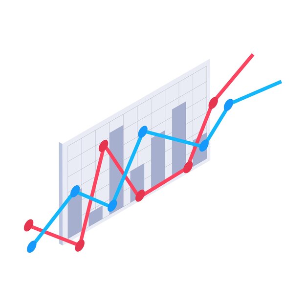 Vector color graph on white background