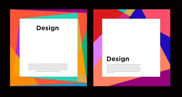 vector colorful abstract geometric and curve for banner social media template