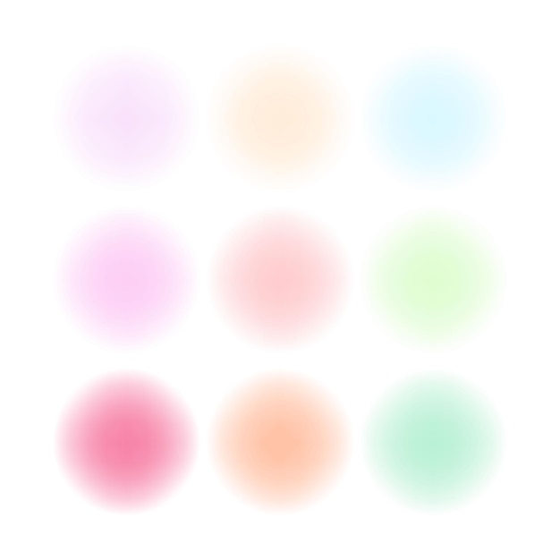 vector colorful watercolor circle set blur round aura gradient circle gradient shapes blurred