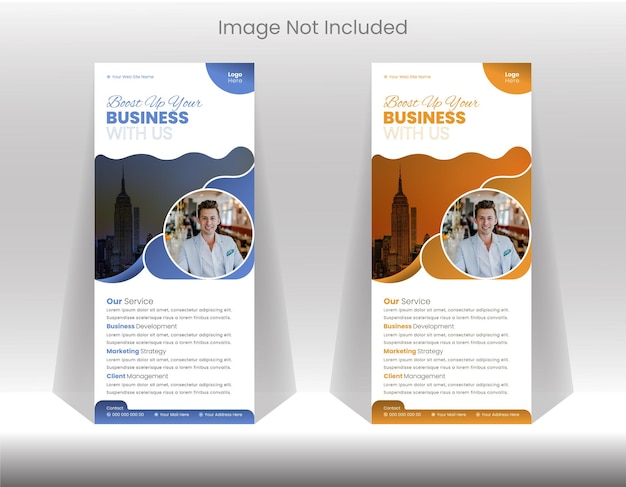 vector corporate rollup banner with two color