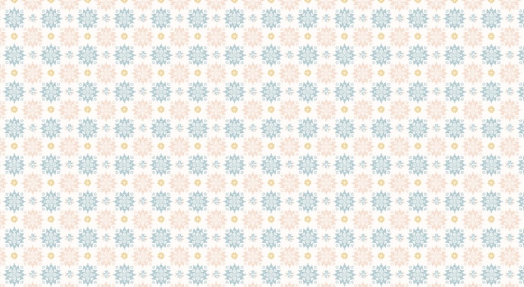 Vector vector cozy and elegant scandinavian folk pattern with symmetrical floral motifs in soft pastels
