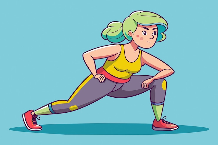 Vector vector curtsy lunges exercise clipart