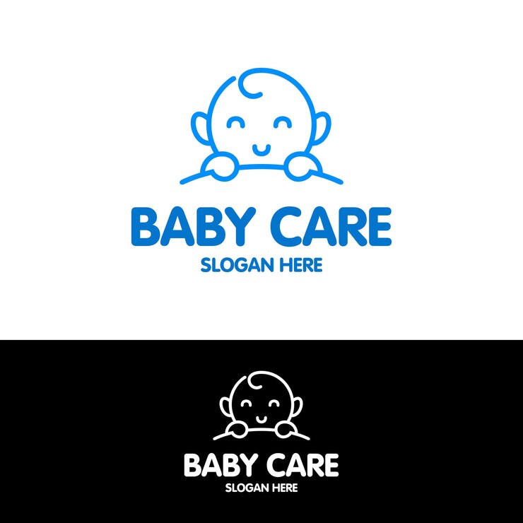 vector cute baby logo design