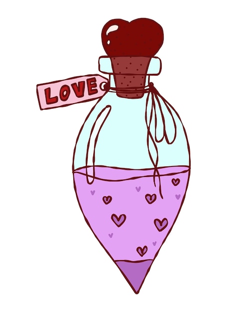 Vector cute jar with hearts text love Doodle on an isolated background Print coffee banner
