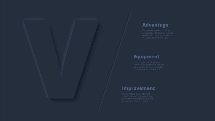 Vector vector dark neumorphic infographic business infographics concept with letter v