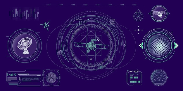 vector data elements for scifi interface infographics