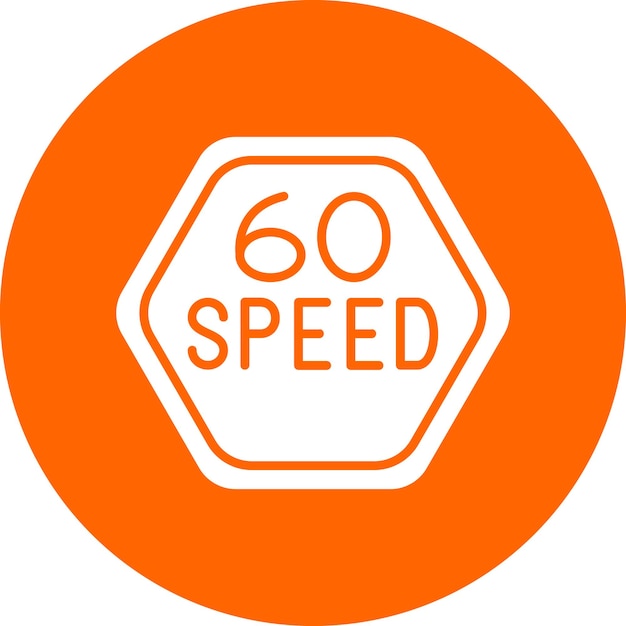 Vector Design 60 Speed Limit Icon Style