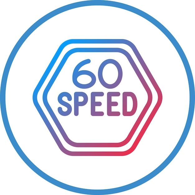 Vector Design 60 Speed Limit Icon Style