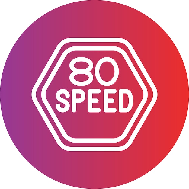 Vector Design 80 Speed Limit Icon Style