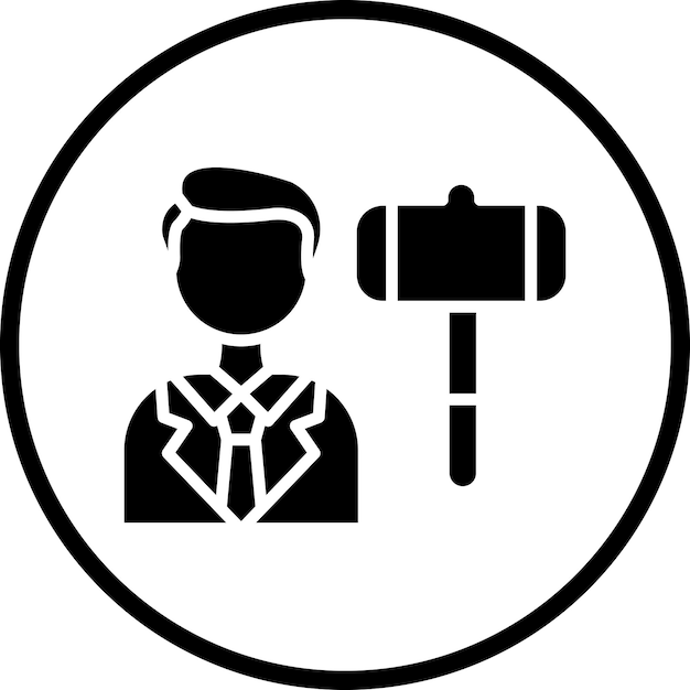 Vector Design Auctioneer Male Icon Style