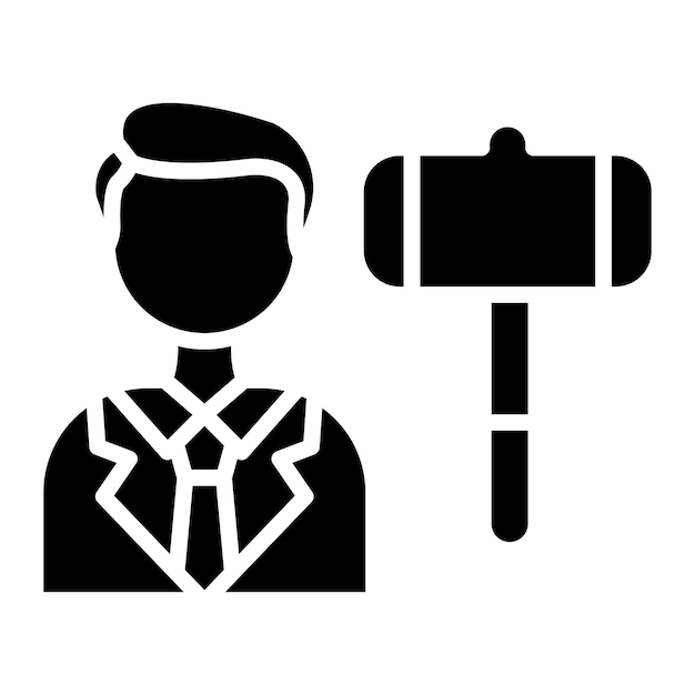 Vector Design Auctioneer Male Icon Style