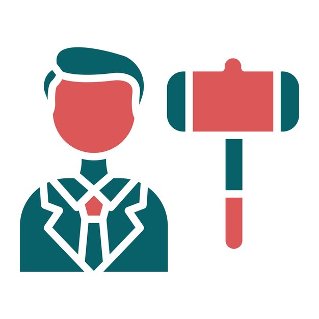 Vector Design Auctioneer Male Icon Style
