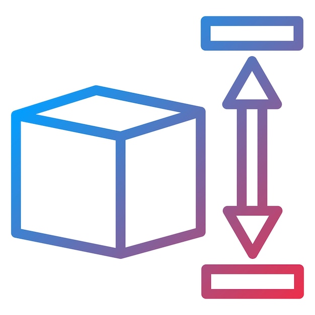 Vector Design Block Height Icon Style