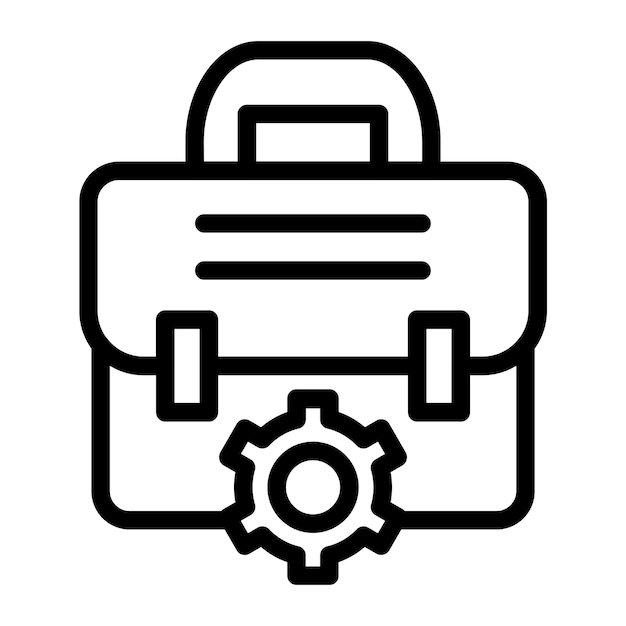 Vector Design Briefcase Settings Icon Style
