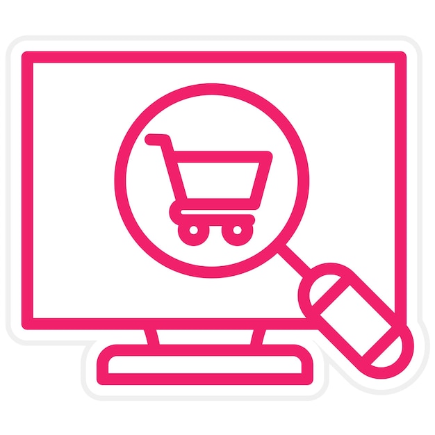 Vector Design Cart Search Icon Style