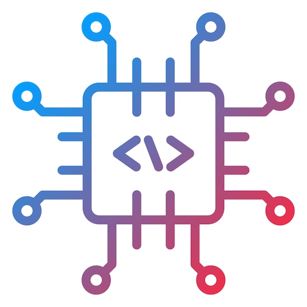 vector design code processor icon style
