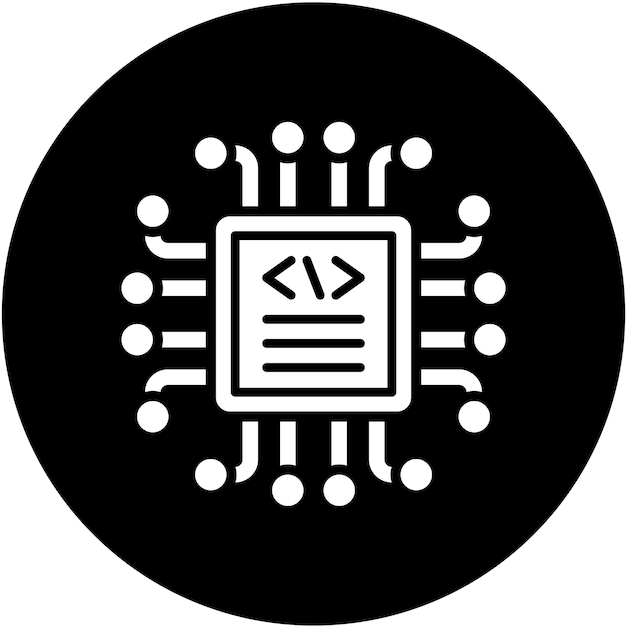 vector design code processor icon style