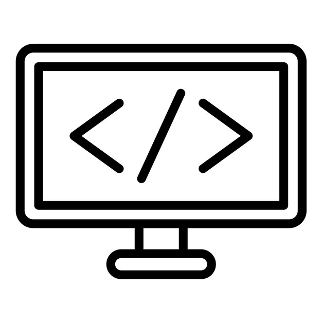 Vector Design Computer Science Code Icon Style