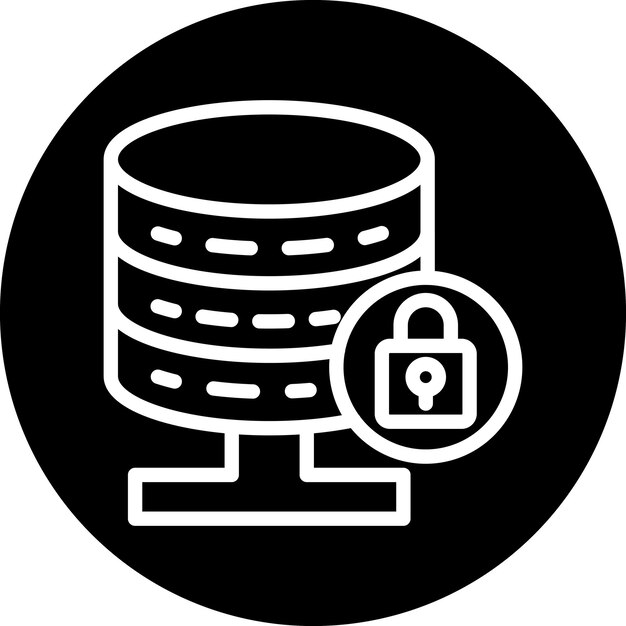 Vector Design Database Lock Icon Style