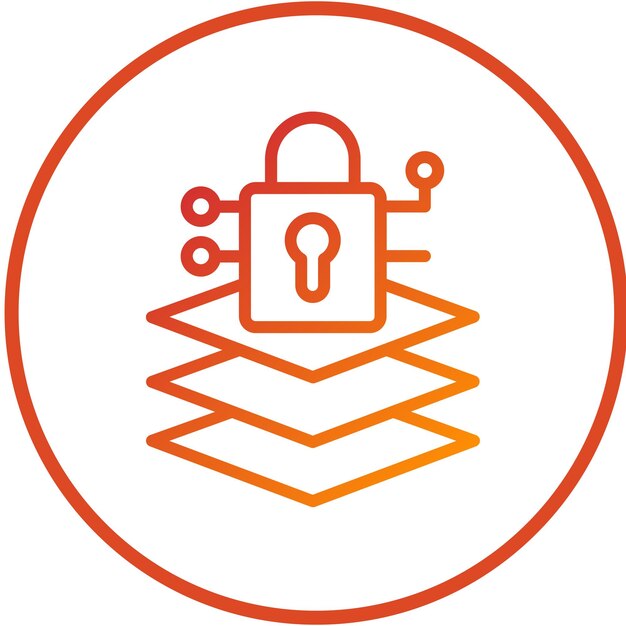 Vector Design Encryption Layer Icon Style