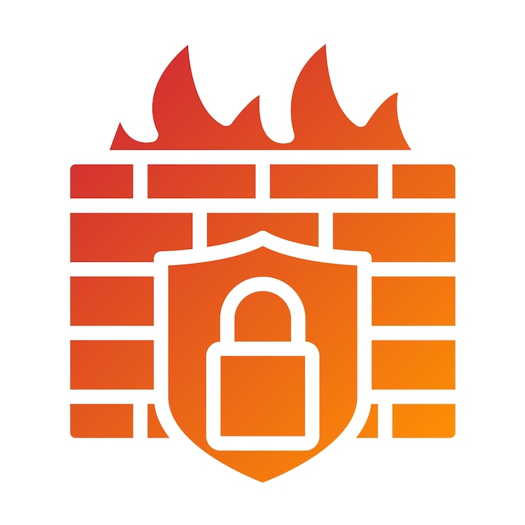 Vector vector design firewall security lock icon style