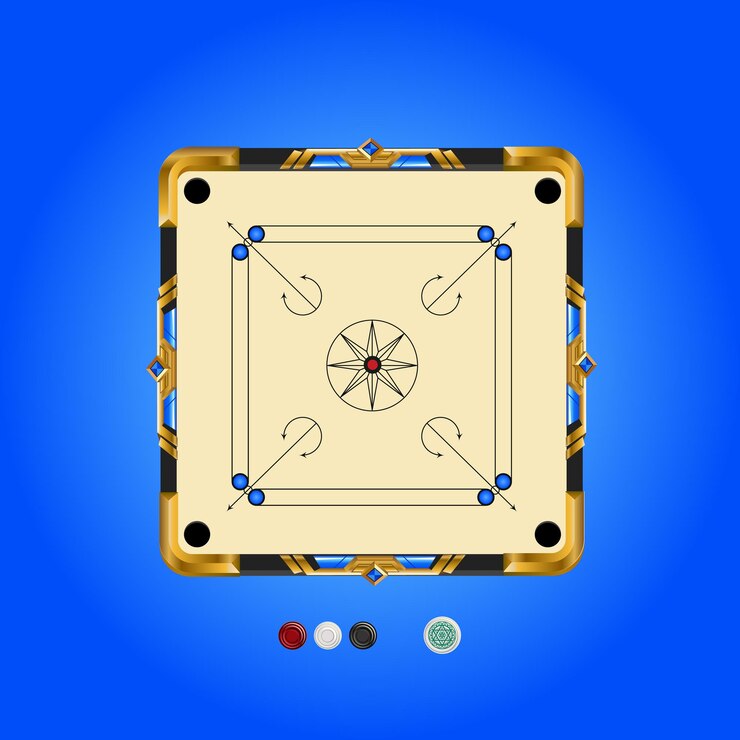 vector design for a carrom board to be used in a mobile game user interface This board game feature