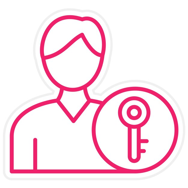 Vector Design Key Person Icon Style