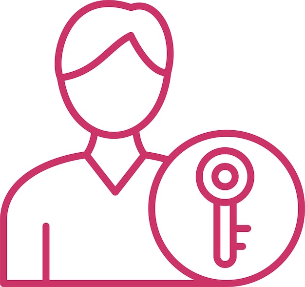 Vector Design Key Person Icon Style