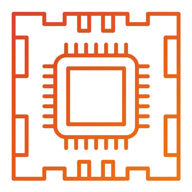 vector design microprocessor icon style