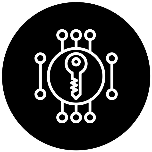 vector design private key encryption icon style