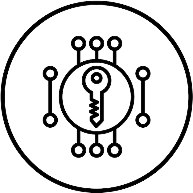 vector design private key encryption icon style