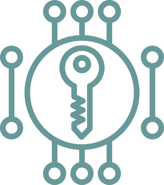 vector design private key encryption icon style
